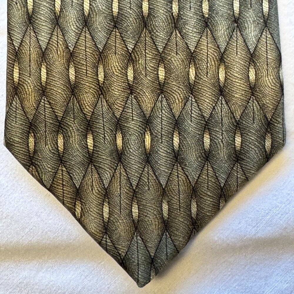 Vintage licensed Grateful Dead silk tie, woven abstract diamond pattern